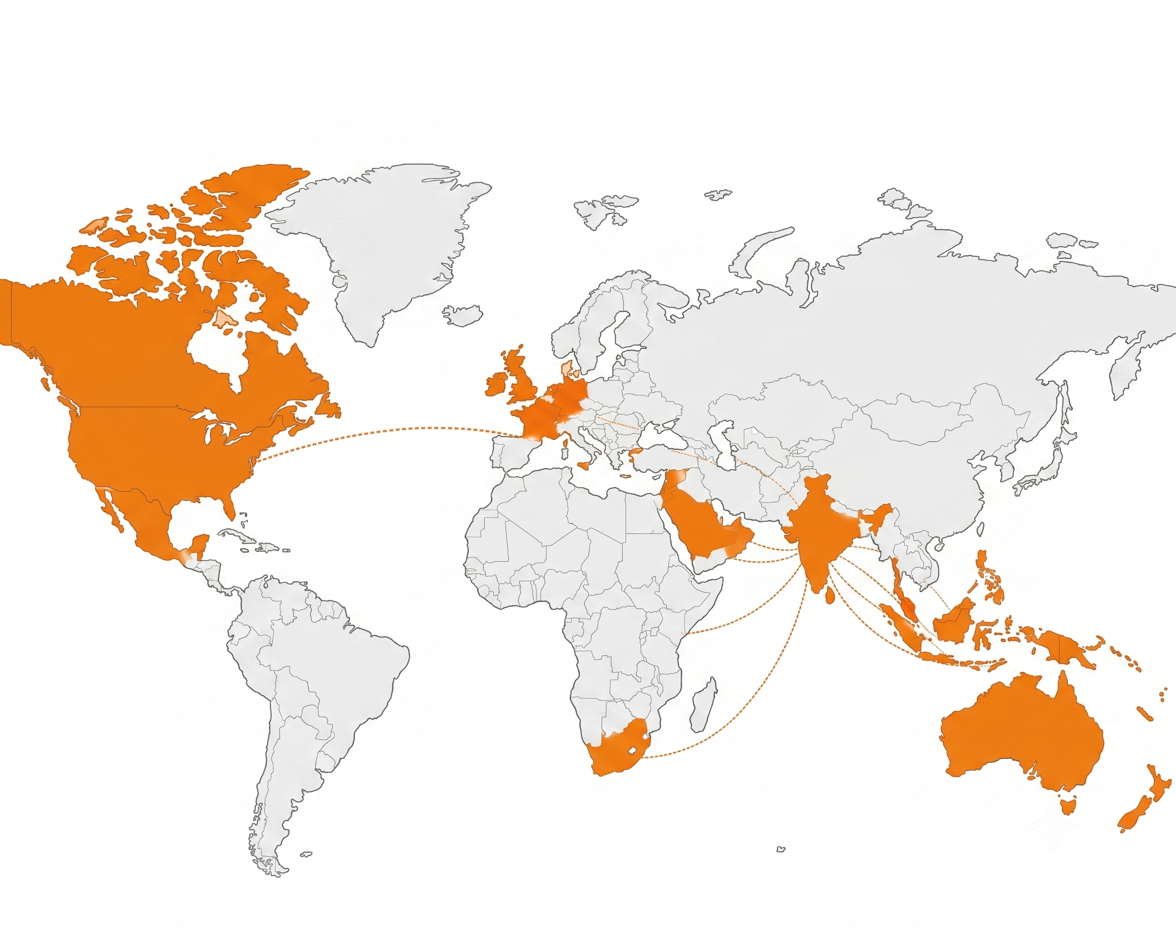 Bimi Worldwide Global Reach Map